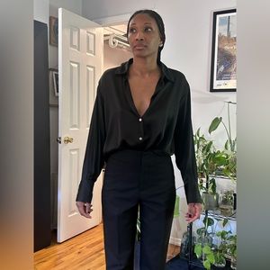 Zara black silk blouse